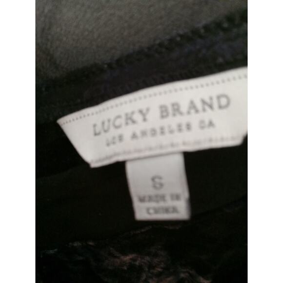 Lucky Brand Small Tank Top Crushed Velvet Cami Blouse Whimsigoth Fun Party - Picture 2 of 8